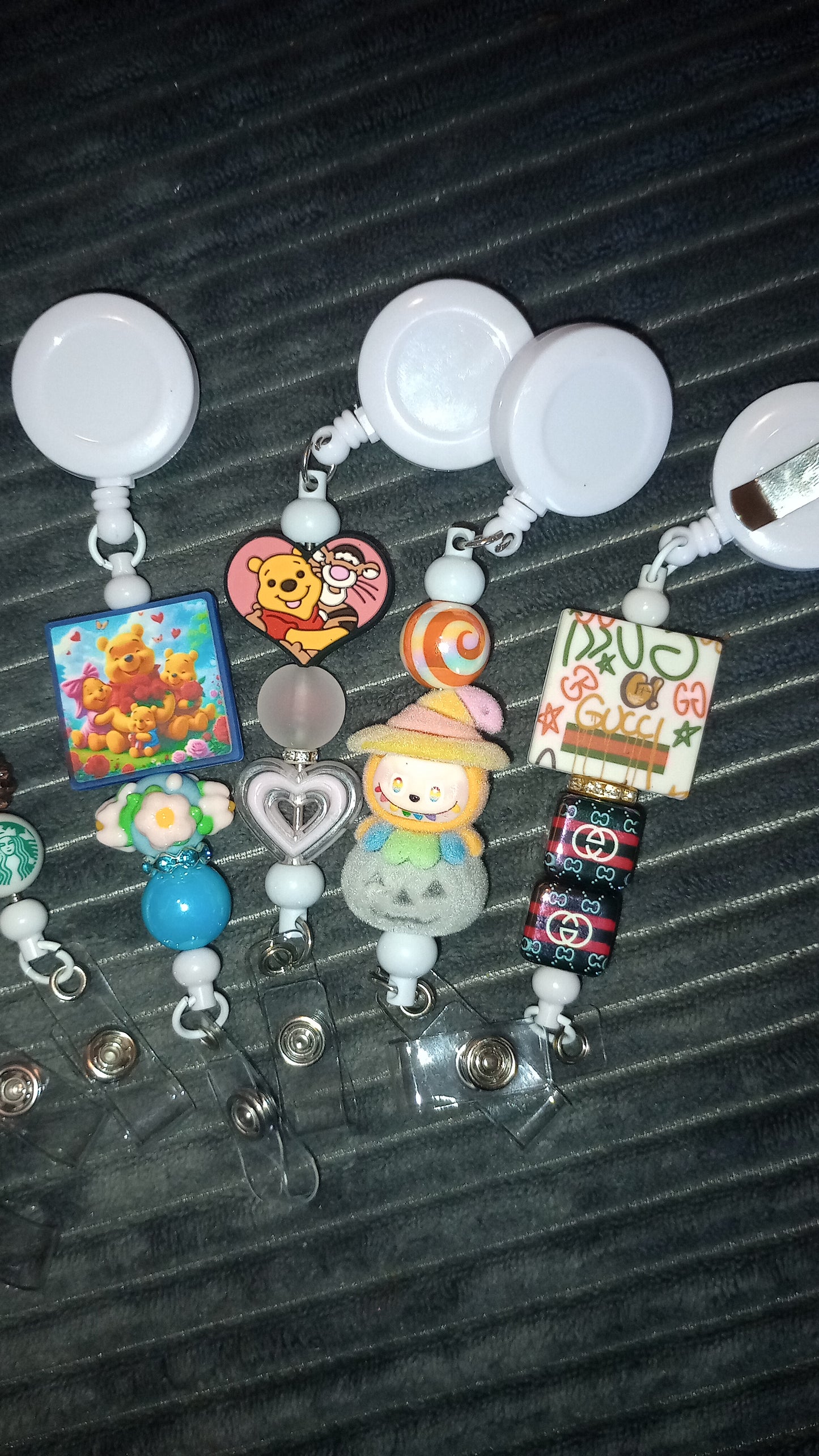 White Retractable Badge Reels