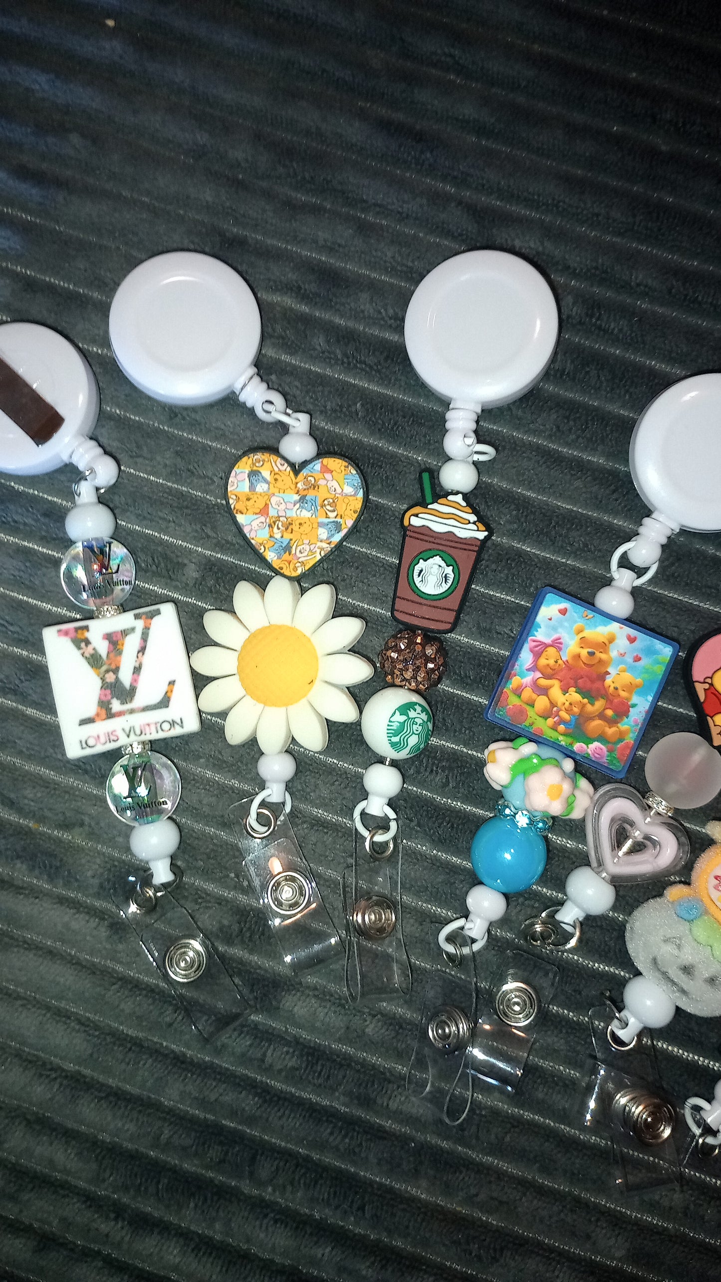 White Retractable Badge Reels
