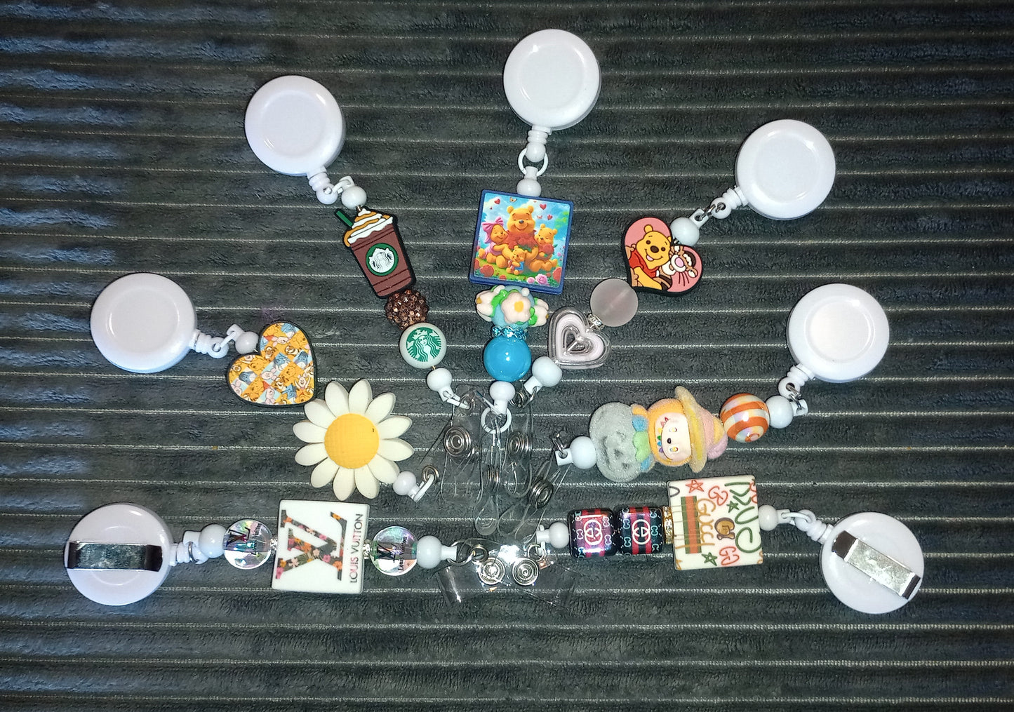 White Retractable Badge Reels