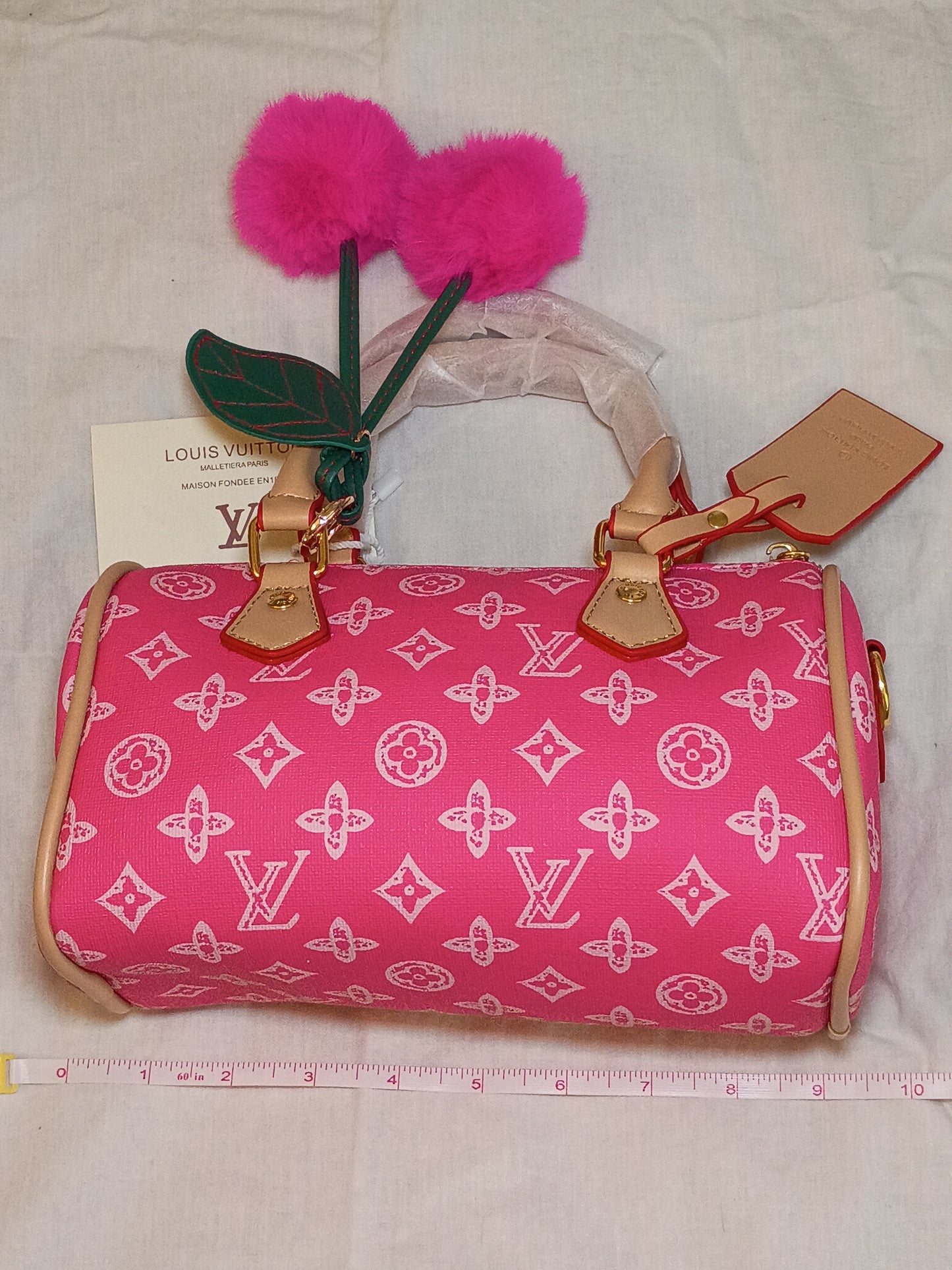 Bright Pink Canvas Speedy Purse