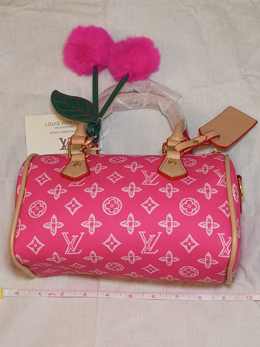 Bright Pink Canvas Speedy Purse