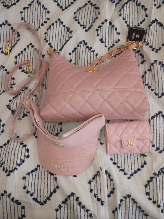 Pink Chanel Purse Set