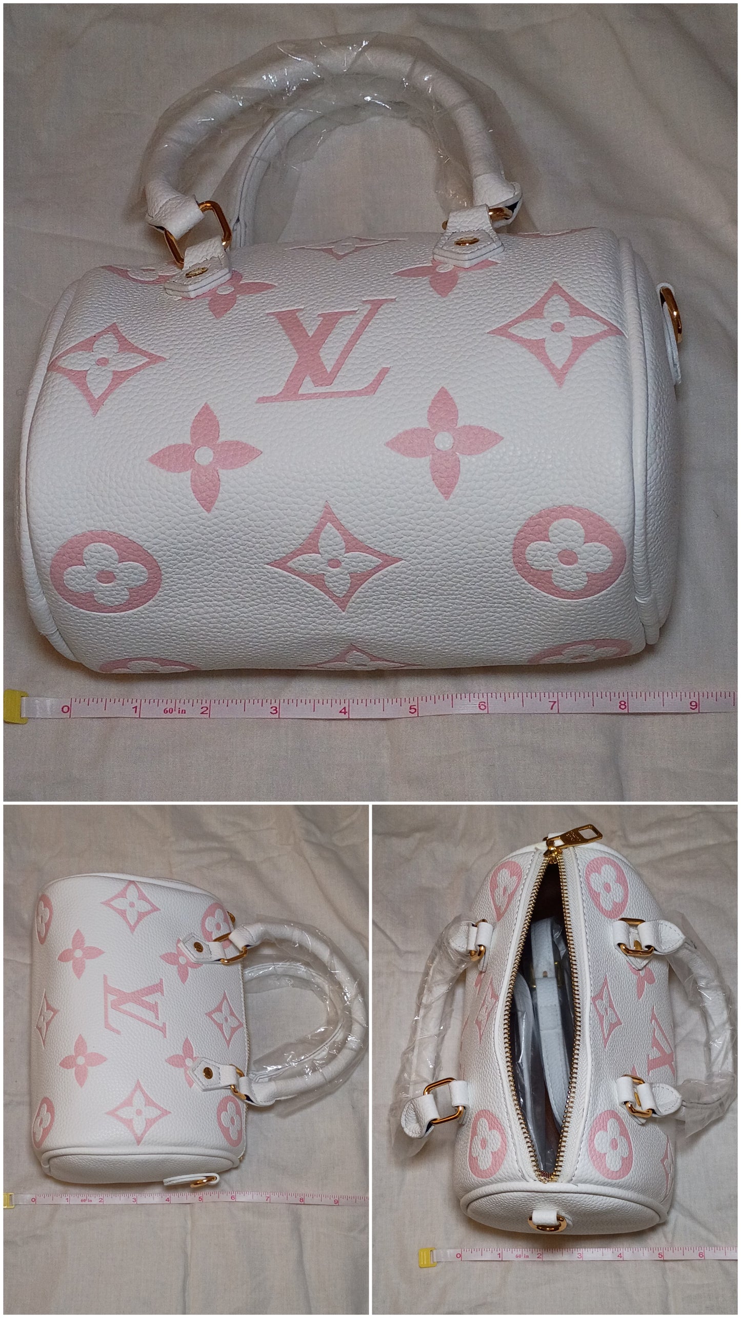 White/Pink Speedy Purse