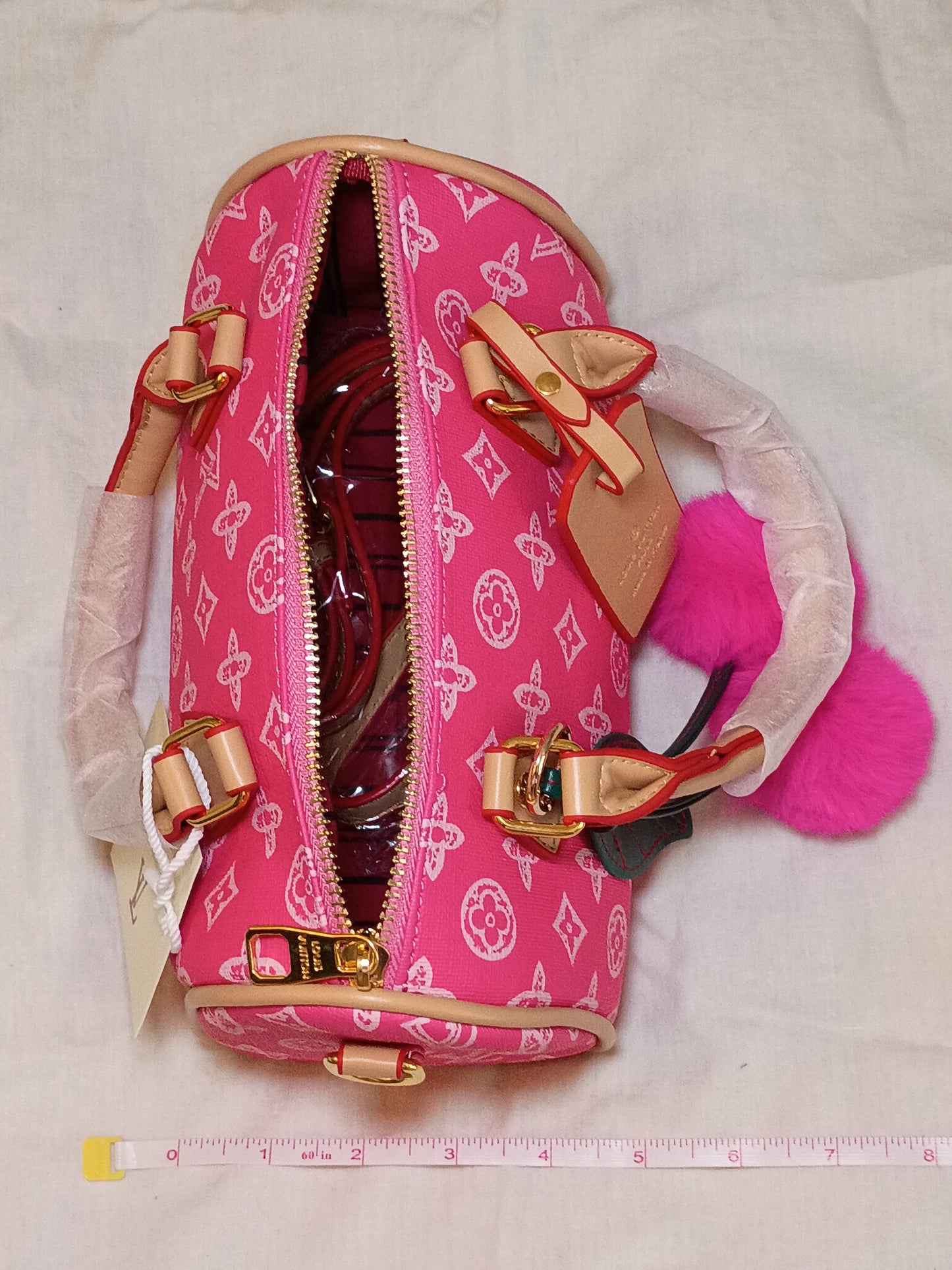 Bright Pink Canvas Speedy Purse