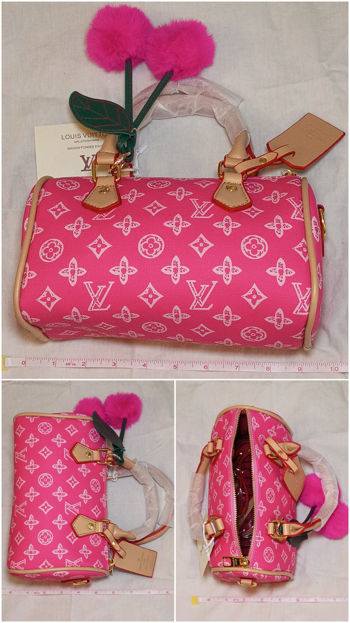 Bright Pink Canvas Speedy Purse