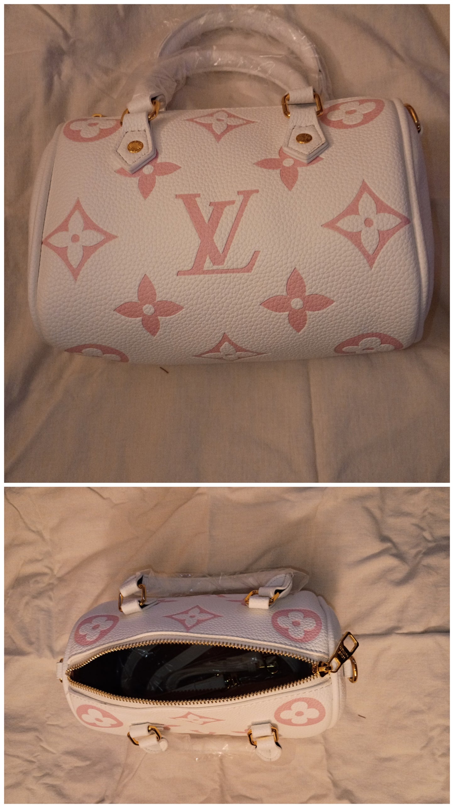 White/Pink Speedy Purse