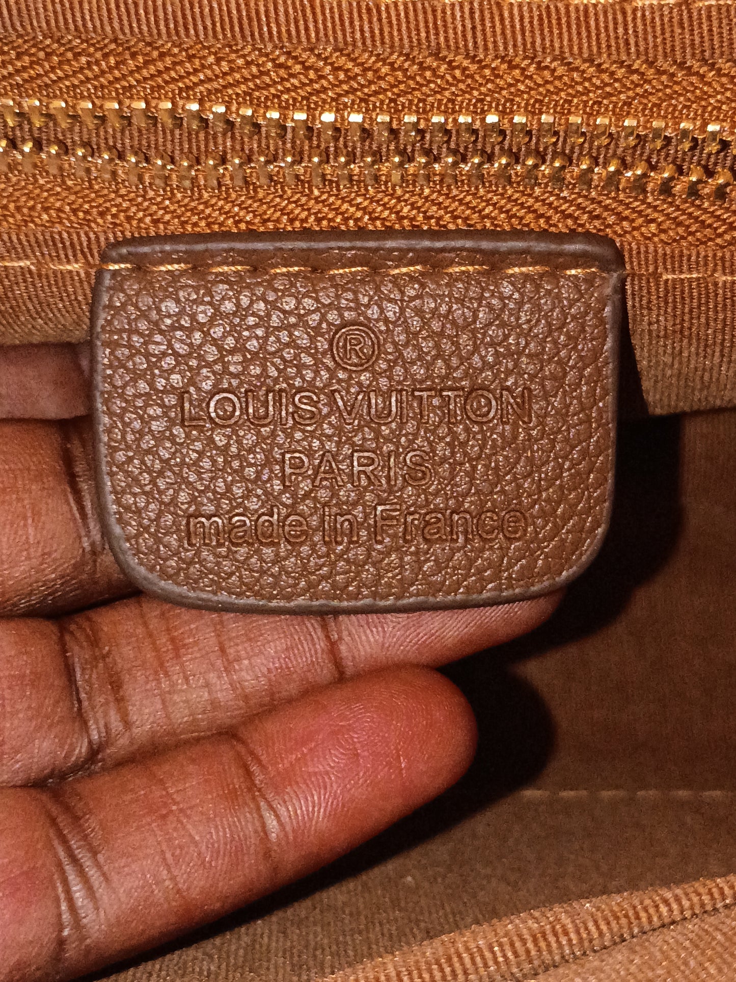 Brown Checkered Purse And Wallet Set