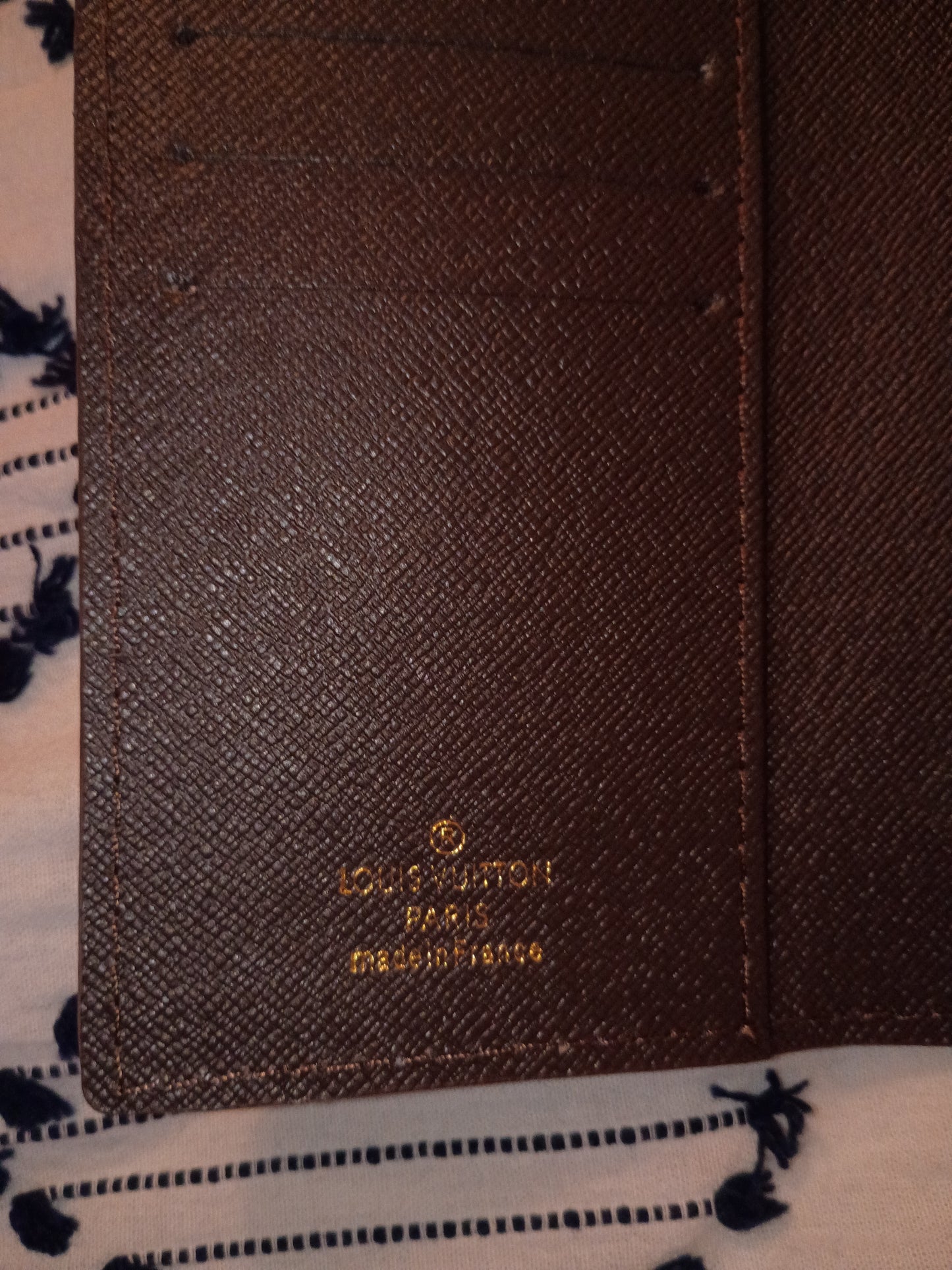 Brown Checkered Purse And Wallet Set